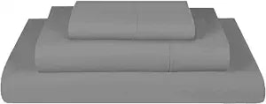 Lukeville Luxury Linen Narrow Twin Size Cot Sheet 31" x 75" x 9" - 3 Piece Cot Sheet Set - RV Bunk/Camp Bunk/Guest Beds/Army Cots/Trifold Mattress, Dark Grey Solid