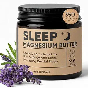 Magnesium Butter for sleep – Magnesium Cream with Shea & Mango Butter, Arnica & Essential Oils for Relaxation – Nighttime MagnesiumLotion for Legs, Arms or Chest(Lavender) (A)