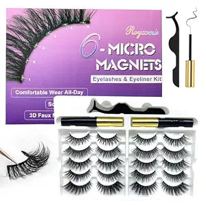 Royaomis 10 Pairs Cat-Eye Magnetic Eyelashes with Applicator Natural Look, 3D Magnetic Lashes With Eyeliner, Fake Eyelashes Magnetic, Eye Lashes Pack Natural Magnetic Eyelashes(New�