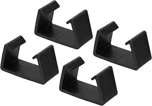 PATIKIL Patio Furniture Clips, 4 Pack 71mm Dia Sofa Rattan Furniture Clamps Wicker Fixed Connection Chair Fasteners for Outdoor Garden, Black