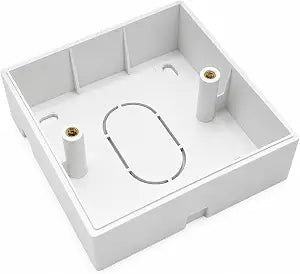 Low Profile Square Single Gang Low Voltage Electrical Surface Mount Backbox on Wall 1.06 inch in Depth, White, 1 Pack