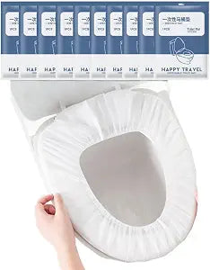 Disposable Non-woven Toilet Pad Water Proof Toilet Cover Portable Travel Hotel Toilet Seat Cover 11 Pieces Thickened Version (white)