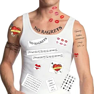White Trash Temporary Tattoos for Adults ��� Funny Fake Tattoos for Halloween & Costume Parties ��� Hillbilly, Trashy Party Attire ��� Easy to Apply, Waterproof & Long-
