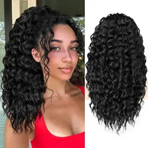 KooKaStyle Yaki Curly Drawstring Ponytail Extension,Black,18 Inch