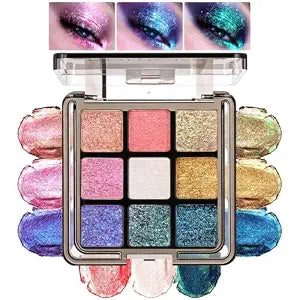 9 Colors Holographic Eyeshadow, Chameleon Eyeshadow Palette