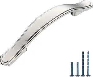 10 Pack Brushed Satin Nickel Kitchen Cabinet Handles Cabinet Pulls 3 inch Hole Center Cabinet Hardware Drawer Handles for Cabinet Dresser and Cupboard AT2792BSN