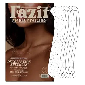Fazit Makeup Patches - Gold Decollatage Speckles - Glow Up Make-Up Patches - Cute Glitter Makeup Accessories for Women - Cosmetic Glitter