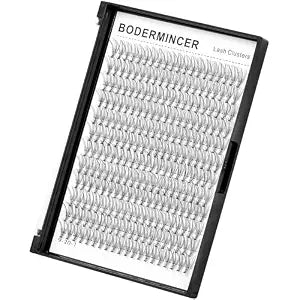 Bodermincer Lash Extension 240pcs D Curl 10D Cluster Individual Cluster Lashes (10D-D Curl-10mm)