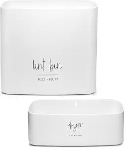 Magnetic Lint Bin for Laundry Room Organization and Storage (2 Piece Set), Waste Holder and Storage Decor, Saves Space with Magnet Mount onto Dryer or Wall Mount Options