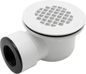 Anxingo Low Profile Shower Drain, 1.5Inch Side Outlet Drain Assembly with Perforated Strainer, Replacement for 1.5 or 2 Inch Shower Base PVC Drain and Side Outlet Drain