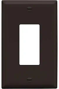 LIDER Decorator Switch Cover, Mid-Size 1-Gang, Thermoplastic, Matte Brown