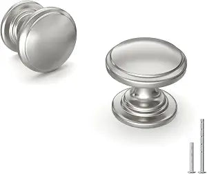 homdiy 10 Pack Brushed Nickel Cabinet Knobs Sliver Round Drawer Knob