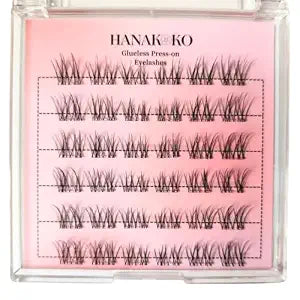 Hanakoko Self Adhesive Lash Clusters Press-on Lashes No Glue Lash Extension DIY Lash Reusable Glue-free Magnets-free Easy Removal 10-13mm Lashes Kit (JM-Breeze)