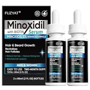 5% Minoxidil for Men, Minoxidil for Women Hair Growth Treatment, Beard Growth Serum, Biotin & Castor Oil Enriched,Strengthens Weak Roots, Repairs Thinning Hair (120ml)