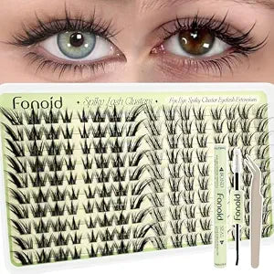 Lash Clusters Kit Two Styles Cluster Eyelash Extensions Manga Lash Clusters Soft Natural Eyelash Clusters for Daily Makeup Work Dating Individual Lashs for Home Salon Party Wedding Use���Cu