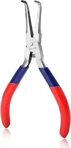 Bent Needle Nose Pliers with Serrated Jaw