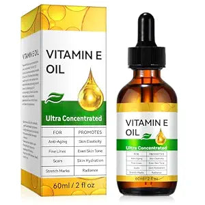 Vitamin E Oil for Skin, 2Fl Oz Pure Vitamin e Oil for Scars, Hair, Face and Scalp, Moisturizing Dry Skin, Reduces The Appearance of Fine Lines, Versatile Bath and Body Oils