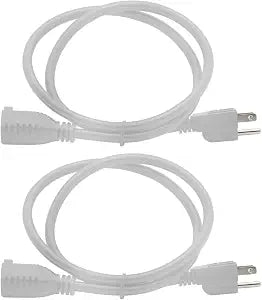 Newhouse Electric 6-Foot White Power Extension Cord 2-Pack EXTCORD6FT-WH-2, Plug Extension Outlet Supports 2-Prong and 3-Prong Devices, Heavy-Duty Power Cord with Single Electrical Outlet