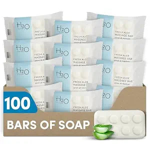 H2O Therapy 100-Count 1 oz Massage Bar Soap, Bulk Hotel Guest Toiletries
