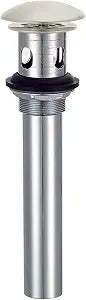 Danze D495008BN Metal Grid Strainer Drian with Overflow and Cover, 1 -Inch Drain and 1 -Inch Tailpiece, Brushed Nickel