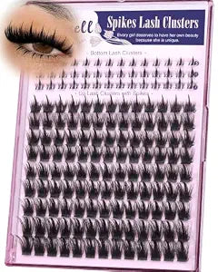 Manga Lash Clusters With Spikes Wispy Eyelash Clusters Fluffy Cluster Eyelash Extensions with Bottom Lashes Anime Lash Extensions Soft Faux Mink Fairy Individual Lashes by Pleell (D Curve 12-18mm)