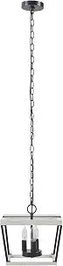INK+IVY Adele Modern Pendant Light Fixtures for Kitchen Island, Adjustable 3 Bulb Hanging Ceiling Lamp with Black Metal and White Wood Frame, Chain, Island, Dining, Foyer, Bath, Bedroom, White