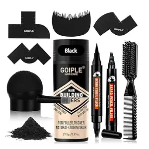 Beard Pencil Filler for Man Water Proof Beard Pen & Beard Brush Long Lasting Coverage Natural Finish - Black Hair Fiber Enhancements Barber Spray - Male Mustache Repair Shape Enhance Card Facial Hair