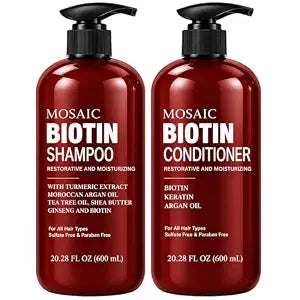 Biotin Shampoo and Conditioner Set, Sulfate Free Hair Growth Shampoo and Conditioner for Thinning Hair, Thickening Shampoo and Conditioner for Men and Women, 40.56 oz
