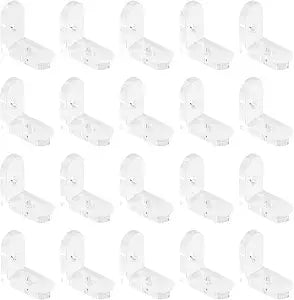 INCREWAY L Brackets Transparent 20Pcs Clear Acrylic Corner Bracket 90 Degree Support Shelf Corner Brace Right Angle Bracket