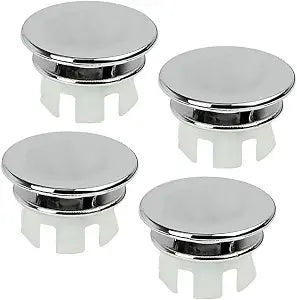 4-Pack Sink Basin Overflow Double Layer Solid Ring Drain Covers,Kitchen Bathroom Sink Trim Overflow Cover Insert in Hole Round Caps (ABS)