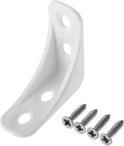 MroMax Plastic Corner Braces White L Brackets, 4-Hole Right Angle Bracket