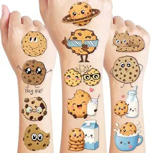 120 PCS Cute Cookie Temporary Tattoos for Boys Girls Kids Pre-Cut