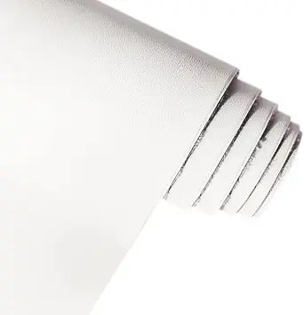 XHT Smooth White Faux Leather Roll 11.8"x53" Soft Plain Synthetic Upholstery Crafts Fabric for DIY Leather Furniture Chair Tray Mat