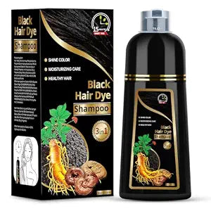 Hair Dye Shampoo for Gray Hair, 3 in 1 Herbal Dye for Women Men, Hair Color Shampoo(Black)