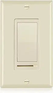 Maxxima LED Slide Dimmer Rocker Switch, Ivory, 3-Way/Single Pole, 600W Max