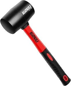 16oz Rubber Mallet Hammer, Fiberglass Handle, Rubber Mallet for Flooring, Tent Stakes, Woodworking, Camping, Soft Blow Tasks without Damage