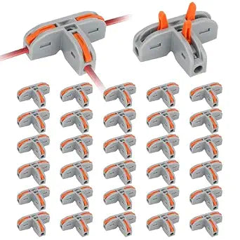 EEEKit 3-Way Lever Wire Connectors Push-in - 30PCS T Shape Lever Connectors