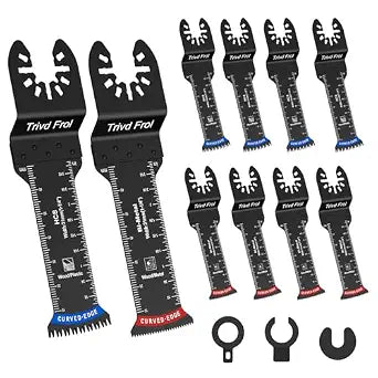 Trivd Frol 10 PCS Extra Long Multi Tool Blades for Wood Plastic Nails Metal