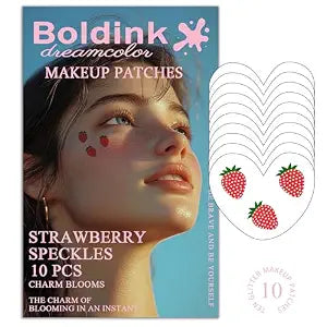 10pcs Face Makeup Patches,Strawberry Speckles,Beauty Face Makeup for Women