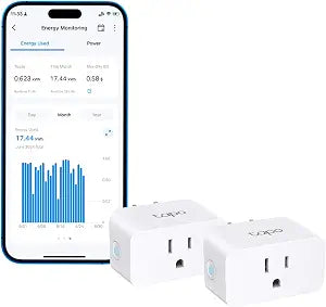 Tapo Smart Plug Wi-Fi, Energy Monitoring, P115(2-Pack), 15A