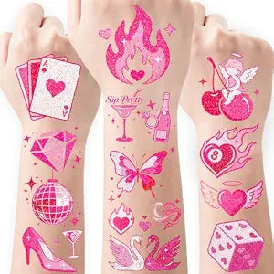108 Pcs Glitter Bachelorette Temporary Tattoos