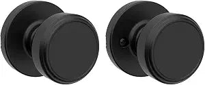 Kwikset Maven Interior Door Knob for Hallway and Closet Doors, Matte Black