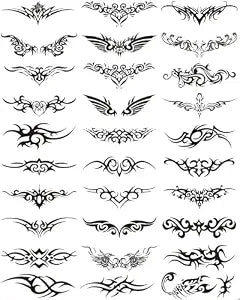 30Pcs Tramp Stamp Temporary Tattoos, Bachelorette Tattoos Realistic Temporary Tattoos y2k Accessories Fake Tattoo Stickers Long Lasting Arm Neck Tribal Tattoo Stickers for Adults Party Favors