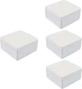 4PCS 1.2Inch Self-Adhesive Square Furniture Riser, White Carbon Steel Bed Table Sofa Lift Riser, Heavy Duty Couch Cabinet Riser, Adds 1.2 Inch Height with Felt Pad