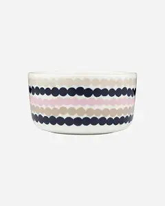 MARIMEKKO Oiva Rsymatto Bowls for Kitchen (Beige and Pink) Iconic Stoneware to Refine Your Dcor Elevate Your Dining Experience with This Stylish Cereal Bowl (17 Oz)