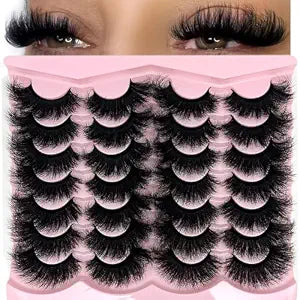 loladook Mink Lashes Fluffy 20mm Big Dramatic Thick Faux Mink Strip Lashes