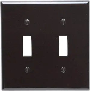Leviton 2-Gang Toggle Device Switch Device Mount Wall Plate Thermoset, Standard, 001-85009-BR, Brown