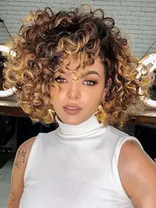 Gowit Gogo Curl Crochet Hair 8 Inch 6 Packs Short Curly Crochet Hair for Black Women Ombre Brown Blonde Deep Ocean Wave Synthetic Crochet Braids (8inch,T3027)