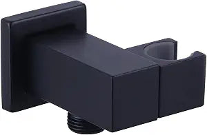 Angle Simple Wall Union with Hand Shower Holder, Male 1/2" IPS, Matte Black
