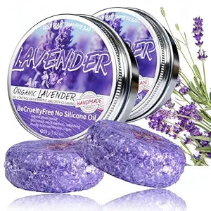 2PCS Shampoo Bar for Gray Hair, Lavender Shampoo Bar for Gray Hair, Natural Organics Shampoo Bar for Thinning Hair for Men & Women (Lavender)